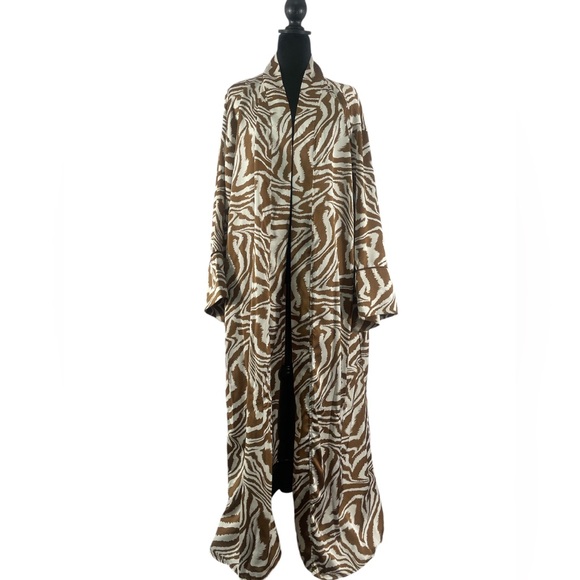 Zebra print Elegant Taupe,brown,white Kimono, Large - Picture 9 of 9